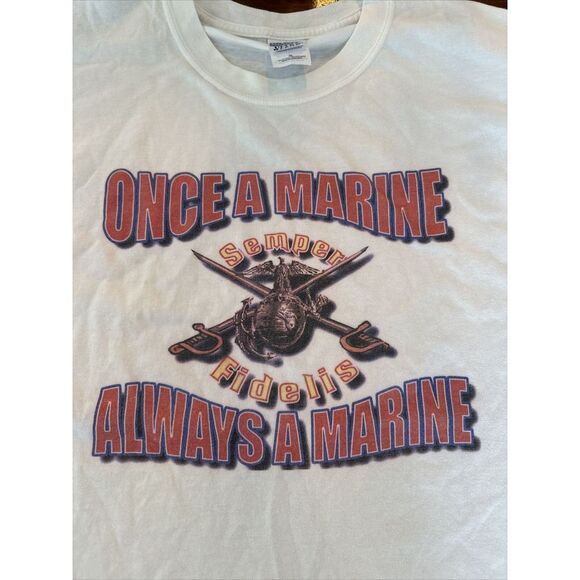 Gildan Other - Once‎ a Marine T-Shirt with Color Choice - 100% Cotton Gildan, Semper Fidelis
